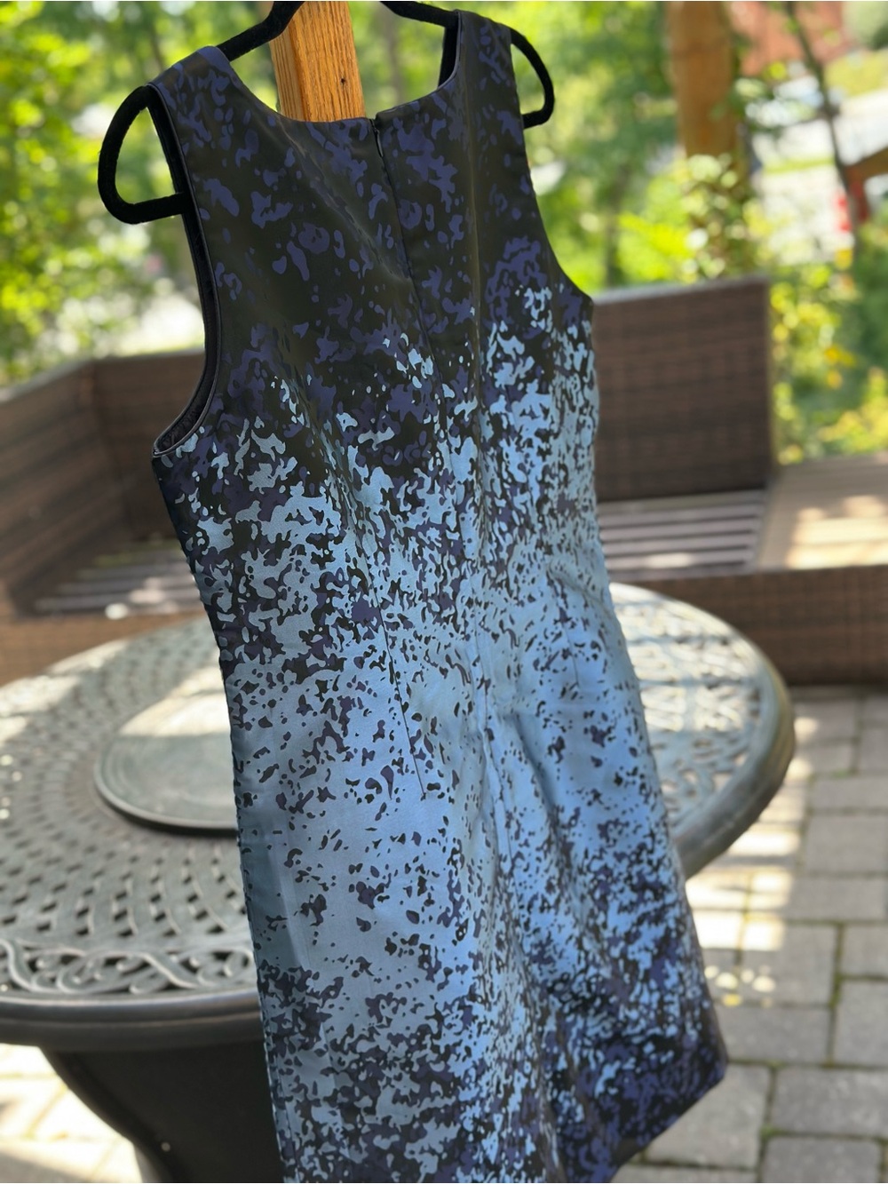 Mario Serrani Italy Blue Black Abstract Sheath Dress Size 10